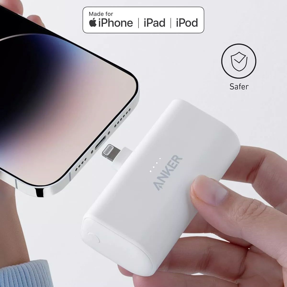 Bateria Externa Anker Nano, 5000mAh, 12W, 1 x Lightning, Branca A1645G21
