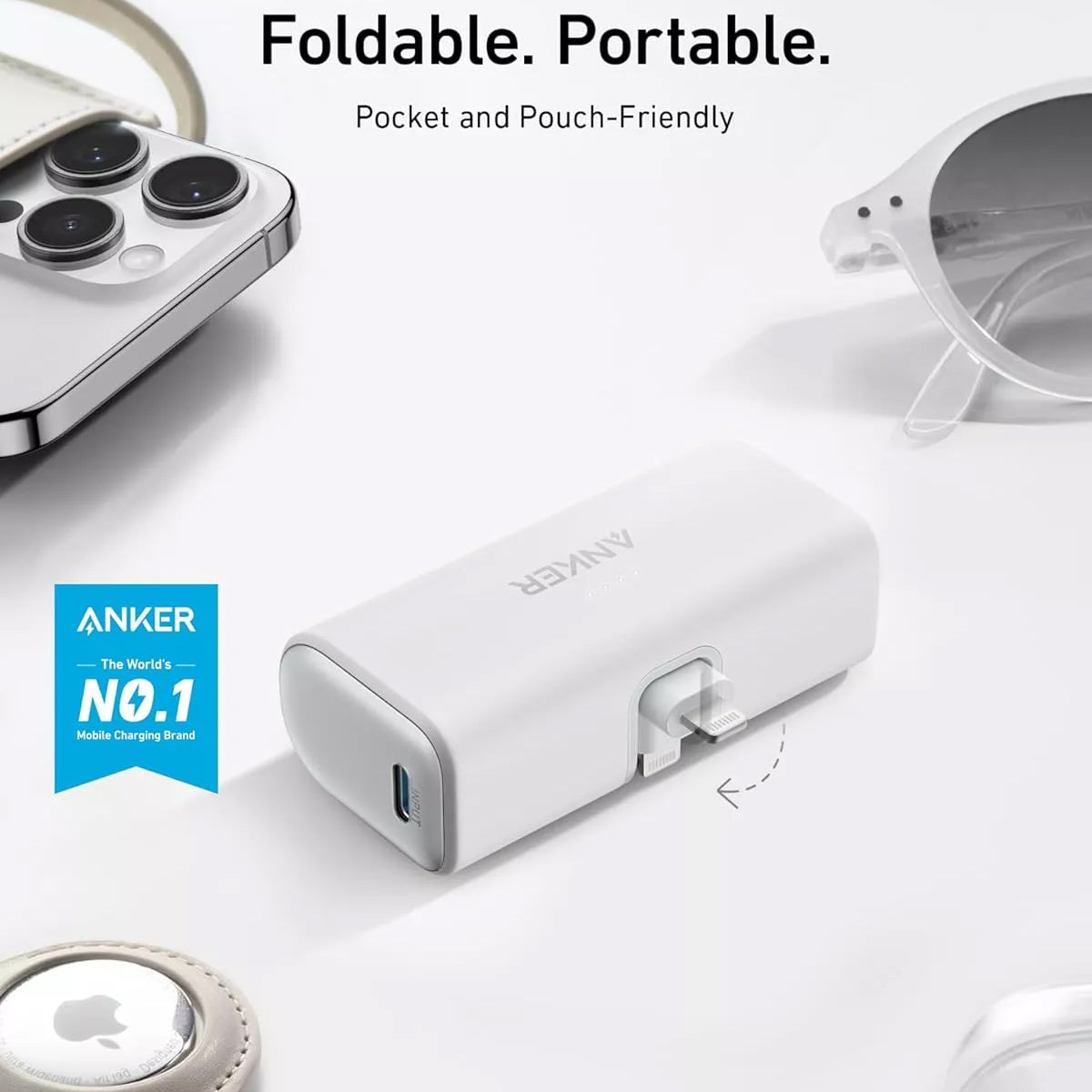 Bateria Externa Anker Nano, 5000mAh, 12W, 1 x Lightning, Branca A1645G21