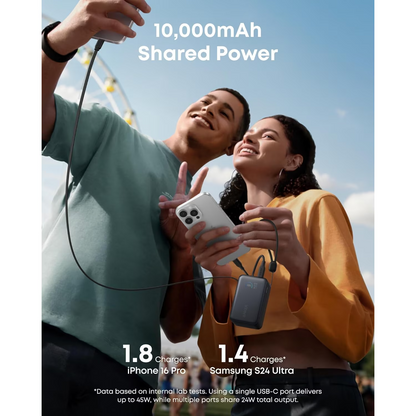 Bateria Externa Anker Nano, 10000mAh, 45W, QC + PD, 1 x USB-A - 1 x USB-C, Preta A1638H11