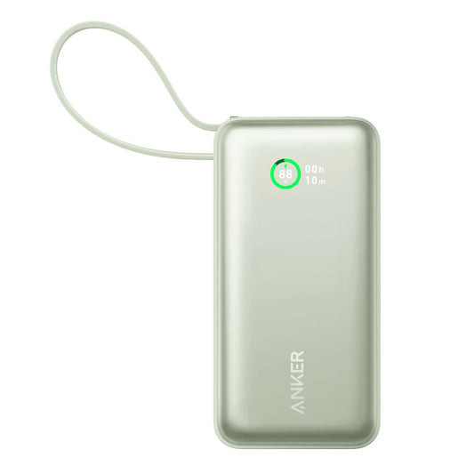 Bateria externa Anker Nano, 10000mAh, 30W, QC + PD, 1 x USB-A - 2 x USB-C, Verde A1259G61