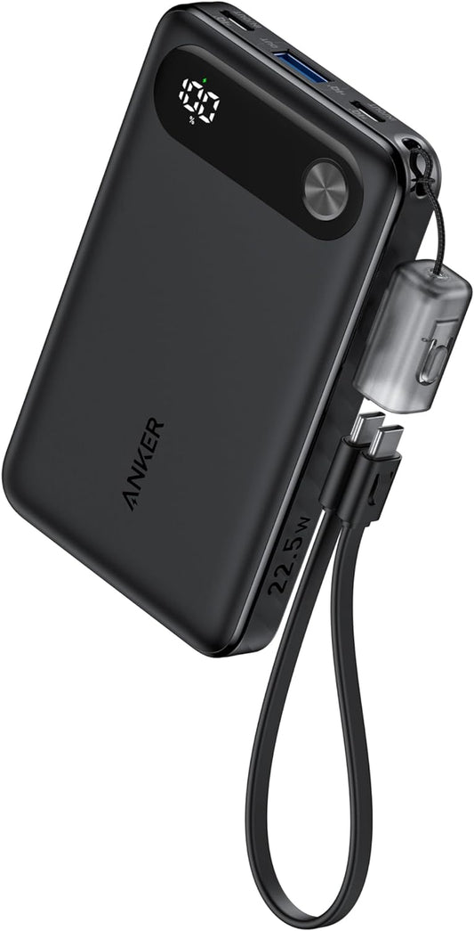 Bateria externa Anker PowerCore, 10000mAh, 22,5W, QC + PD, 1 x USB-A - 2 x USB-C, preto A1257G11