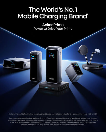 Bateria Externa Anker Prime, 26250mAh, 300W, QC + PD, 1 x USB-A - 2 x USB-C, Preta A110AH11