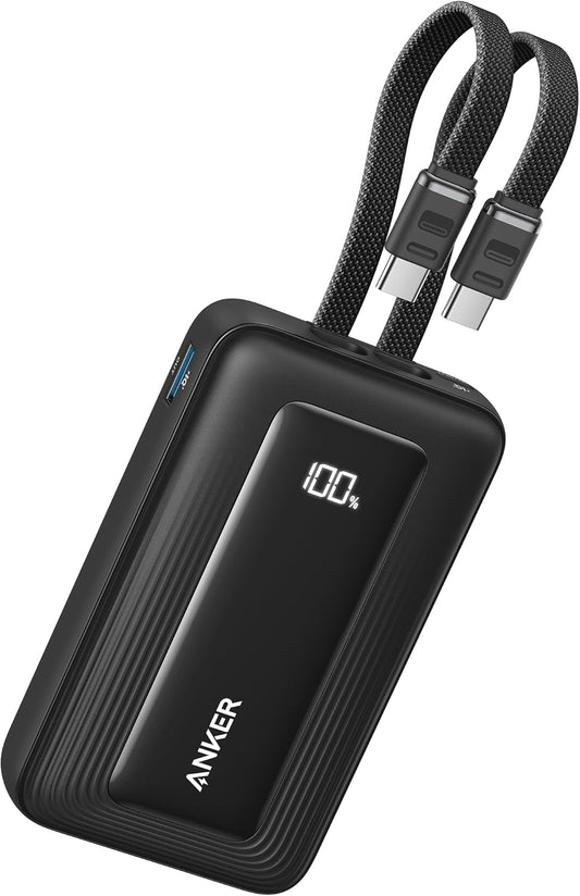 Bateria Externa Anker Zolo, 10000mAh, 35W, QC + PD, 1 x USB-A - 2 x USB-C, Preta A1680H12