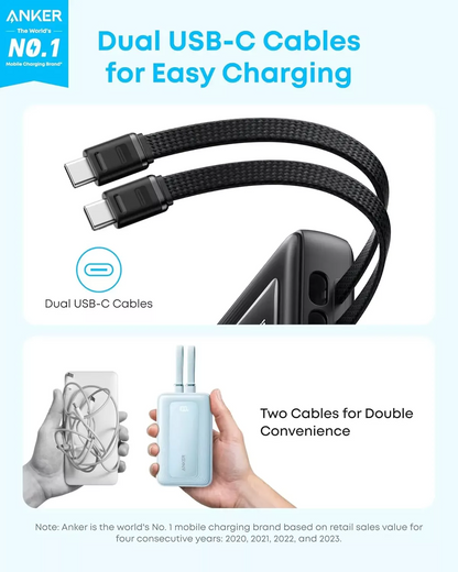 Bateria Externa Anker Zolo, 20000mAh, 45W, QC + PD, 1 x USB-A - 3 x USB-C, Preta A1681H12