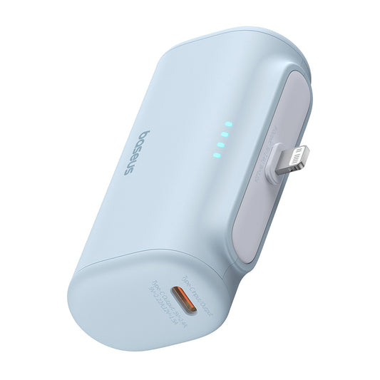Bateria Externa Baseus Compact, 5000mAh, 20W, PD, 1 x Lightning - 1 x USB-C, Azul P10068307313-00