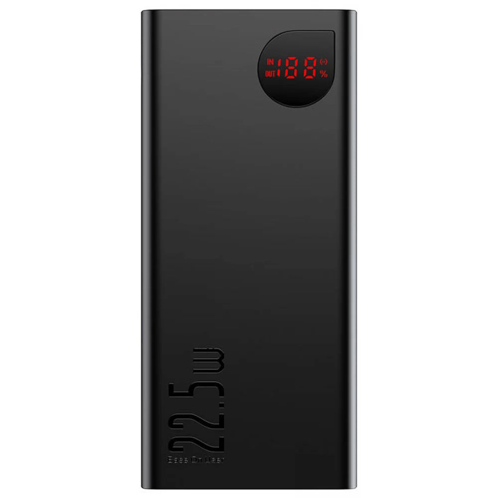 Bateria Externa Baseus Adaman, 20000mAh, 22.5W, QC + PD, 1 x USB-C - 2 x USB-A, Preta PPAD070101