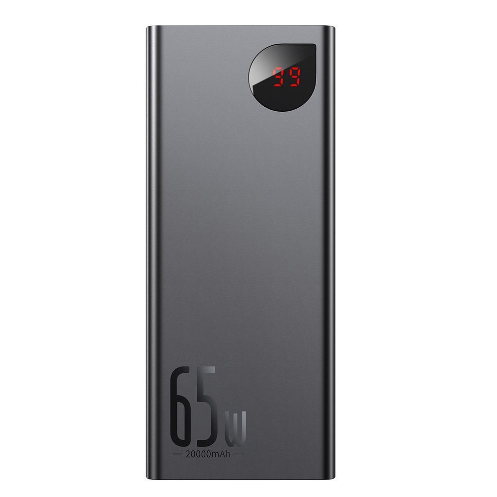 Baseus Adaman External Battery, 20000mAh, 65W, QC + PD, 1 x USB-C - 2 x USB-C, Black, Resealed PPIMDA-D01
