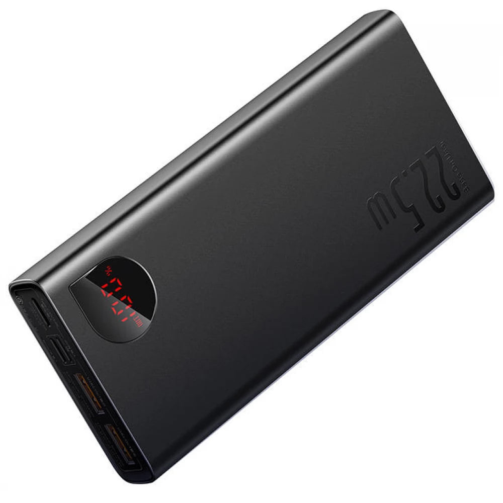 Bateria Externa Baseus Adaman, 20000mAh, 22.5W, QC + PD, 1 x USB-C - 2 x USB-A, Preta PPAD070101