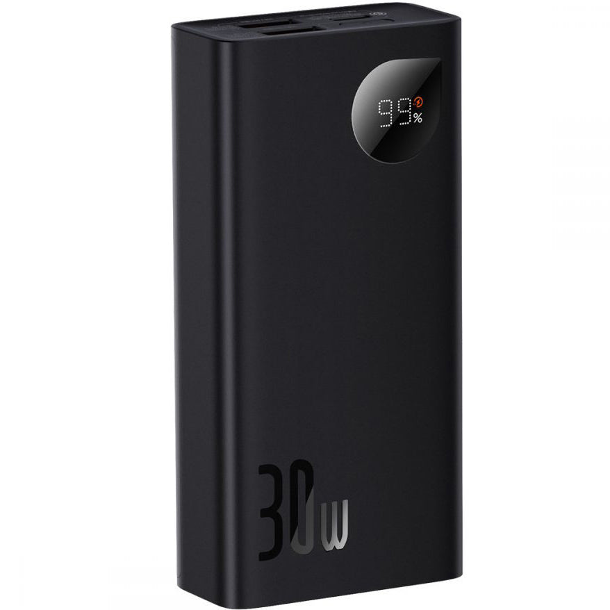Bateria Externa Baseus Adaman2, 10000mAh, 30W, QC + PD, 1 x USB-C - 2 x USB-A, Preta PPAD040101
