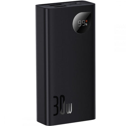 Bateria Externa Baseus Adaman2, 10000mAh, 30W, QC + PD, 1 x USB-C - 2 x USB-A, Preta PPAD040101