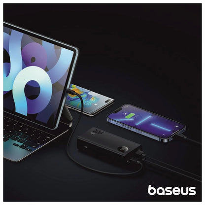 Bateria Externa Baseus Adaman2, 10000mAh, 30W, QC + PD, 1 x USB-C - 2 x USB-A, Preta PPAD040101