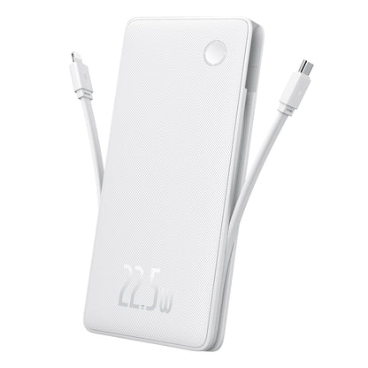 Bateria Externa Baseus Airpow Lite, 10000mAh, 22.5W, QC + PD, 1 x Lightning - 1 x USB-A - 2 x USB-C, Branca P10067501213-00