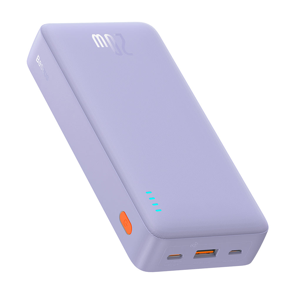 Bateria Externa Baseus Airpow, 20000mAh, 20W, QC + PD, 1 x USB-A - 1 x USB-C, Roxo P10022804513-00