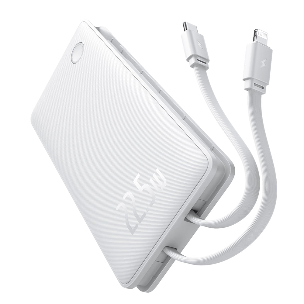 Bateria Externa Baseus Airpow Lite, 10000mAh, 22.5W, QC + PD, 1 x Lightning - 1 x USB-A - 2 x USB-C, Branca P10067501213-00