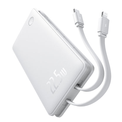 Bateria Externa Baseus Airpow Lite, 10000mAh, 22.5W, QC + PD, 1 x Lightning - 1 x USB-A - 2 x USB-C, Branca P10067501213-00