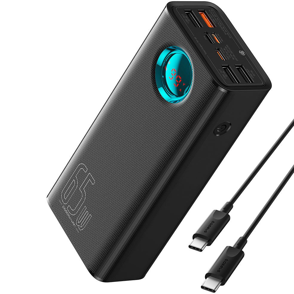Bateria Externa Baseus Amblight com Display Digital, 26800mAh, 65W, QC + PD, 1 x USB-C - 4 x USB-A, Preta P10022402113-00