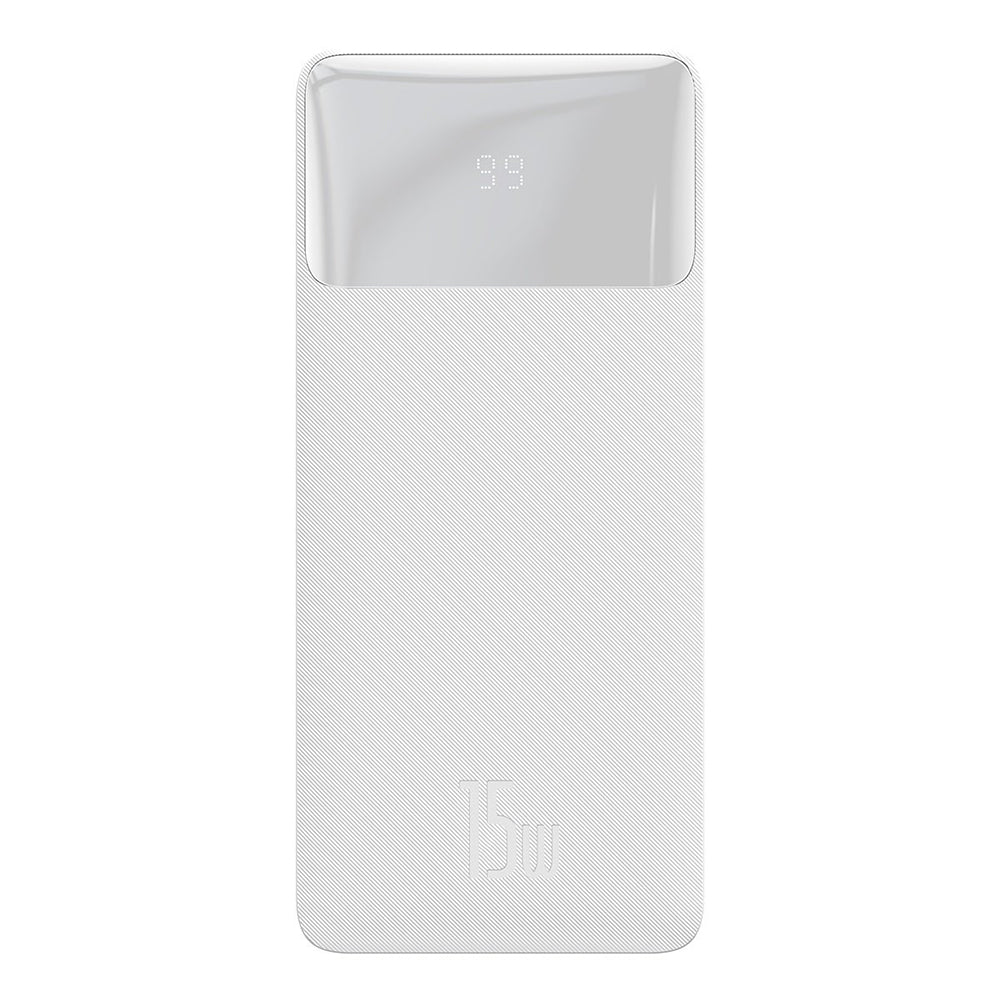 Bateria externa Baseus Bipow, 10000mAh, 15W, 1 x USB-C - 2 x USB-A, Branco PPBD050002 