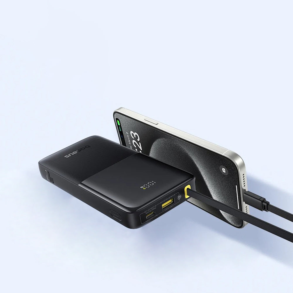 Bateria Externa Baseus Bipow 2, 10000mAh, 20W, QC + PD, 1 x USB-A - 2 x USB-C, Preta P10077101113-00