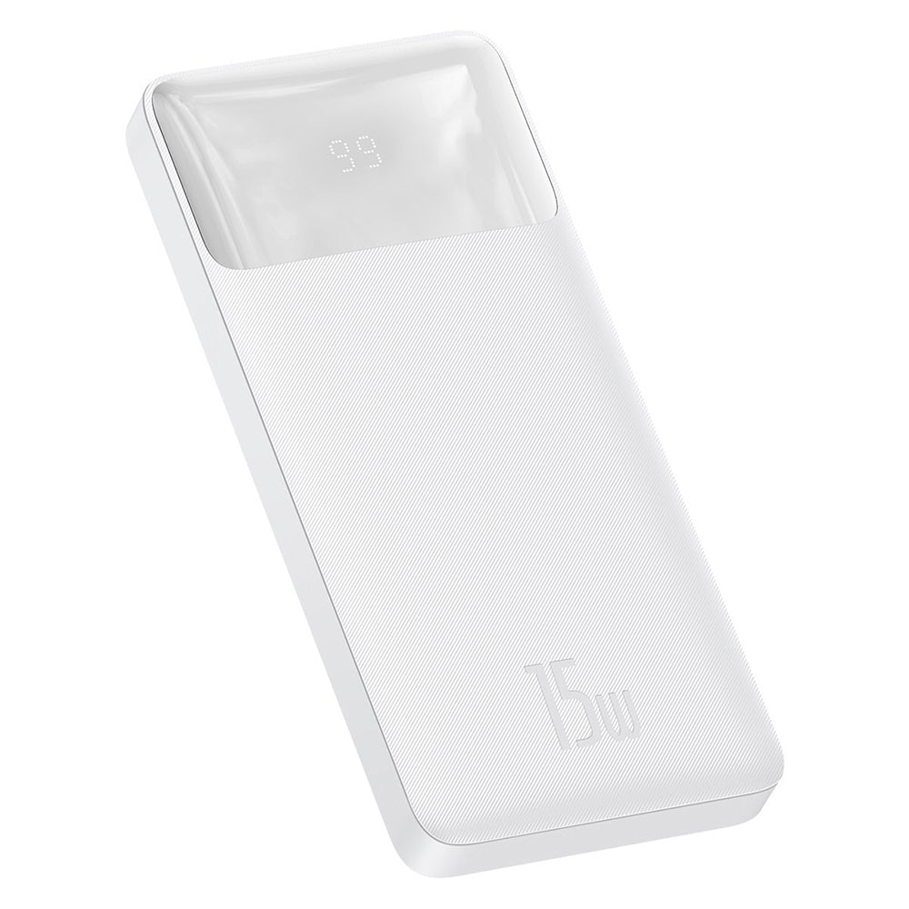 Bateria externa Baseus Bipow, 10000mAh, 15W, 1 x USB-C - 2 x USB-A, Branco PPBD050002 