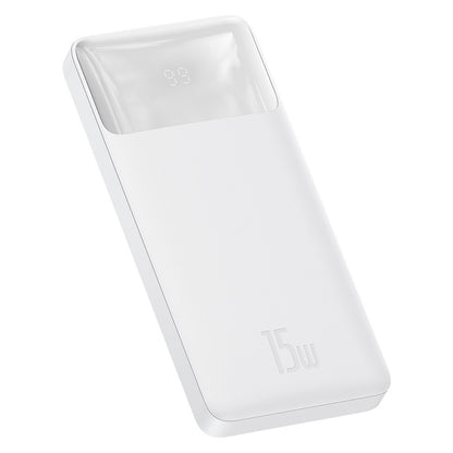 Bateria externa Baseus Bipow, 10000mAh, 15W, 1 x USB-C - 2 x USB-A, Branco PPBD050002 