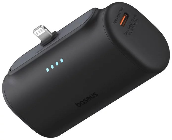 Bateria Externa Baseus Compact, 5000mAh, 20W, PD, 1 x Lightning - 1 x USB-C, Preta P10068307113-00