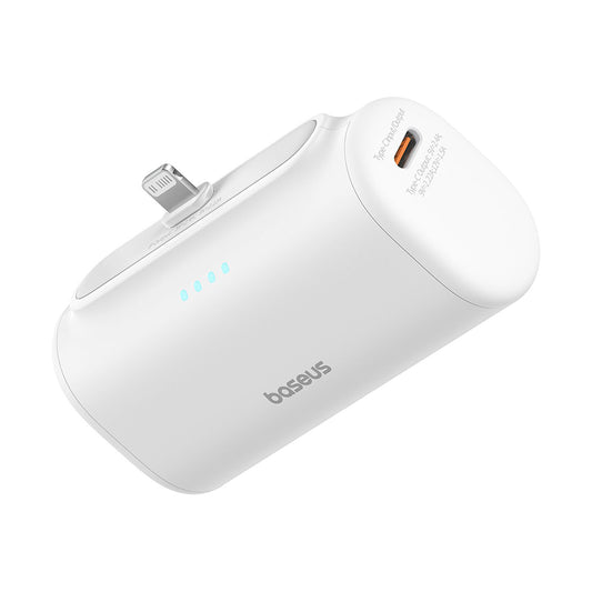 Bateria Externa Baseus Compact, 5000mAh, 20W, PD, 1 x Lightning - 1 x USB-C, Branca P10068307213-00