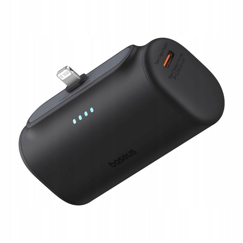 Bateria Externa Baseus Compact, 5000mAh, 20W, PD, 1 x Lightning - 1 x USB-C, Preta P10068307113-00