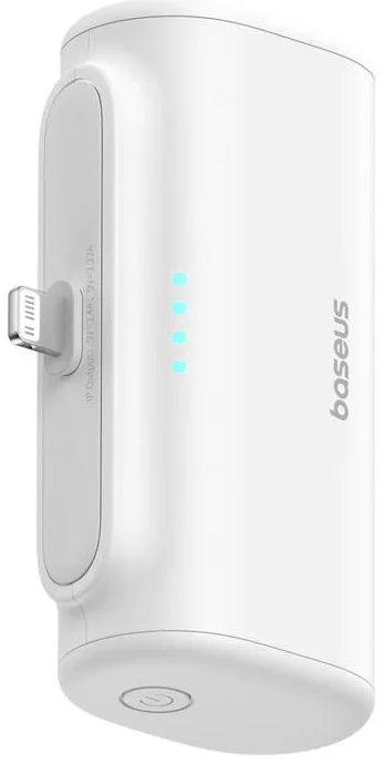 Bateria Externa Baseus Compact, 5000mAh, 20W, PD, 1 x Lightning - 1 x USB-C, Branca P10068307213-00