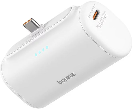 Bateria Externa Baseus Compact, 5000mAh, 20W, PD, 2 x USB-C, Branca P10068306213-00