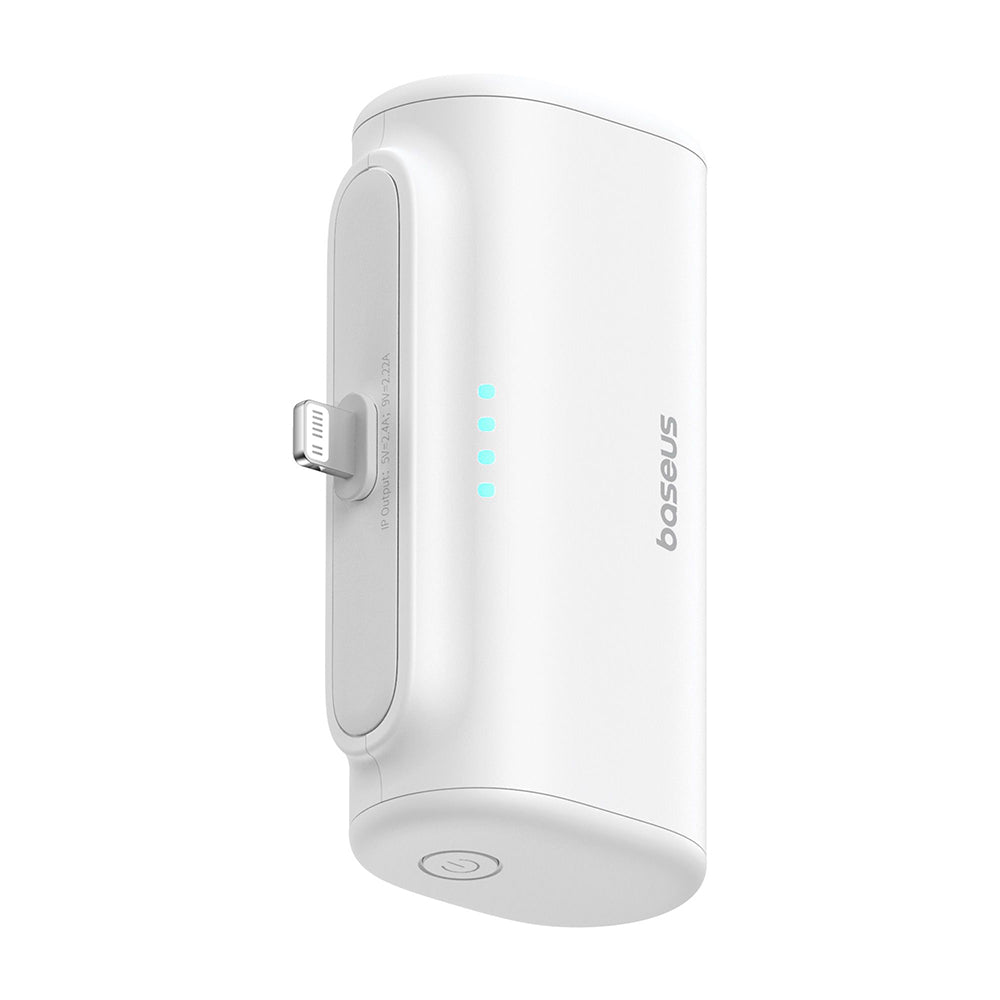 Bateria Externa Baseus Compact, 5000mAh, 20W, PD, 1 x Lightning - 1 x USB-C, Branca P10068307213-00