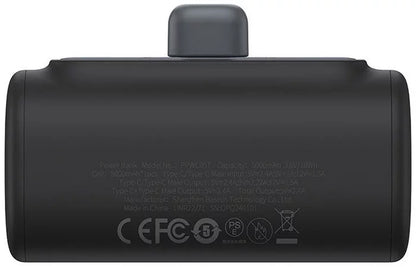 Bateria Externa Baseus Compact, 5000mAh, 20W, PD, 2 x USB-C, Preta P10068306113-00