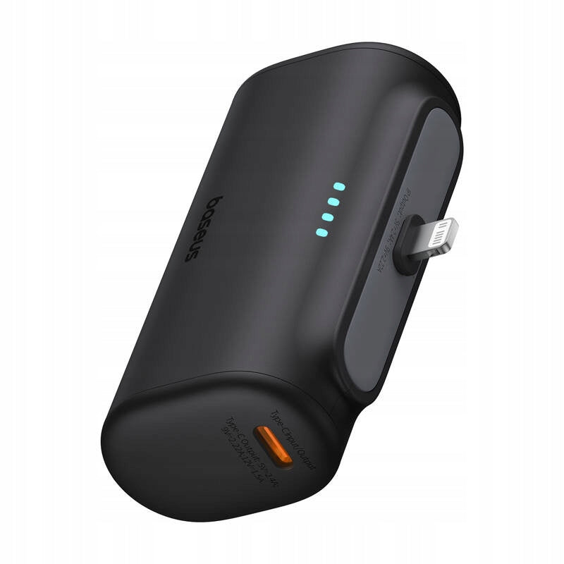 Bateria Externa Baseus Compact, 5000mAh, 20W, PD, 1 x Lightning - 1 x USB-C, Preta P10068307113-00