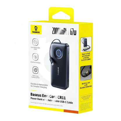 Bateria Externa Baseus EnerCore CR11, 20000mAh, 67W, PD, 2 x USB-C, Preta E0027H00