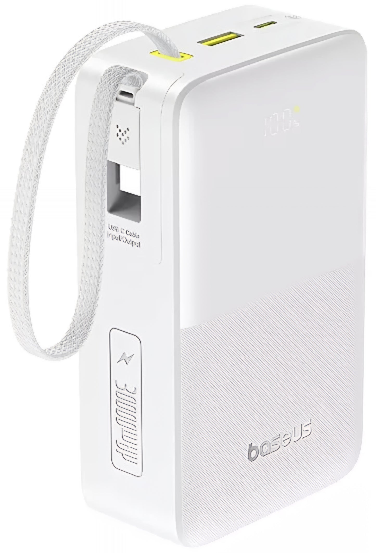 Bateria Externa Baseus EnerFill Bipow2 Pro, 30000mAh, 22.5W, QC + PD, 1 x USB-A - 2 x USB-C, Branca E0028101