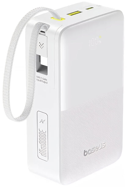 Bateria Externa Baseus EnerFill Bipow2 Pro, 30000mAh, 22.5W, QC + PD, 1 x USB-A - 2 x USB-C, Branca E0028101