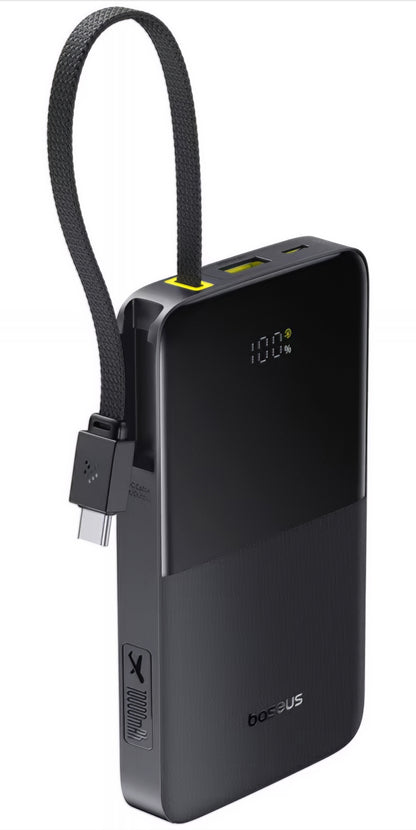 Bateria Externa Baseus EnerFill Bipow2 Pro, 10000mAh, 22.5W, QC + PD, 1 x USB-A - 2 x USB-C, Preta E0027600