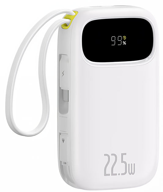 Bateria Externa Baseus EnerFill FC31, 10000mAh, 22.5W, QC + PD, 1 x Lightning - 1 x USB-A - 2 x USB-C, Branco P10082106213-00