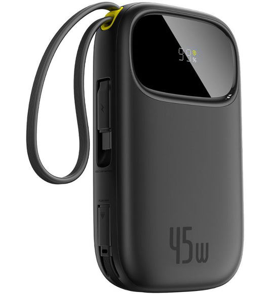 Bateria Externa Baseus EnerFill FC31 Qpow 3, 10000mAh, 45W, QC + PD, 1 x USB-A - 3 x USB-C, Preta P10082102123-00
