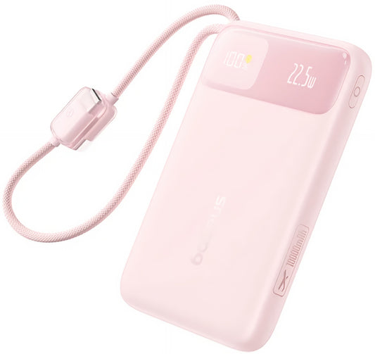 Bateria Externa Baseus EnerFill FC11, 10000mAh, 22.5W, QC + PD, 1 x Lightning - 1 x USB-A - 2 x USB-C, Rosa E0027R07