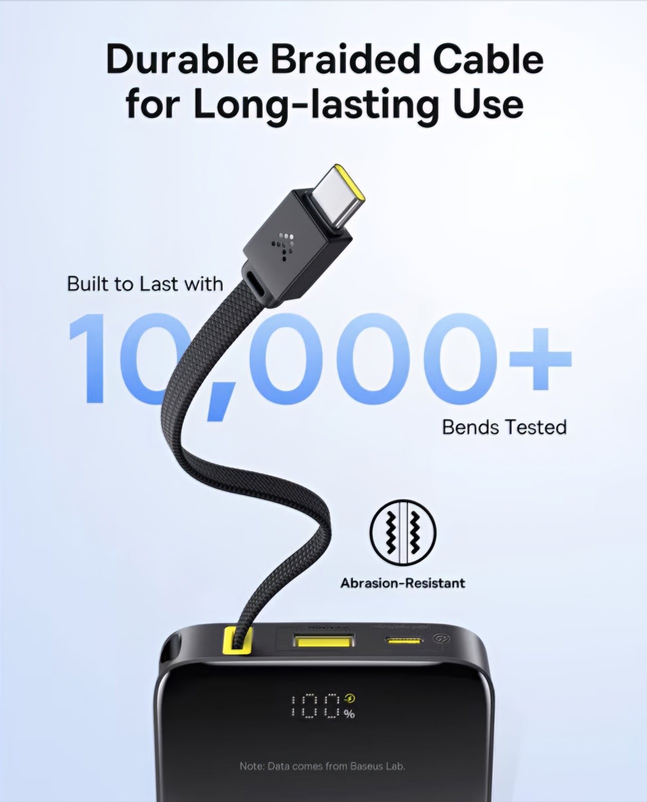 Bateria Externa Baseus EnerFill Bipow2 Pro, 10000mAh, 22.5W, QC + PD, 1 x USB-A - 2 x USB-C, Preta E0027600