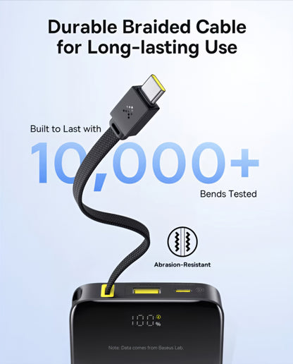 Bateria Externa Baseus EnerFill Bipow2 Pro, 10000mAh, 22.5W, QC + PD, 1 x USB-A - 2 x USB-C, Preta E0027600