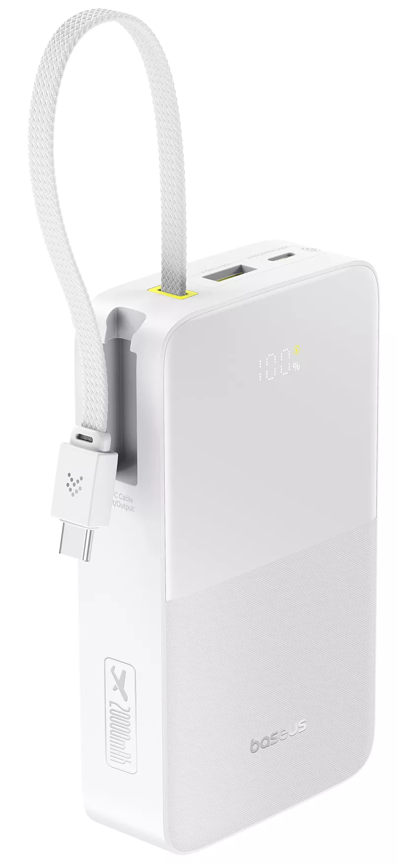 Bateria Externa Baseus EnerFill Bipow2 Pro, 20000mAh, 22.5W, QC + PD, 1 x USB-A - 2 x USB-C, Branca E0027700