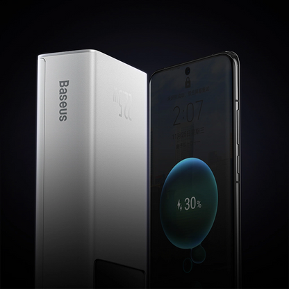 Bateria Externa Baseus EnerFill FP41, 30000mAh, 22.5W, QC + PD, 1 x USB-C - 2 x USB-A, Branca