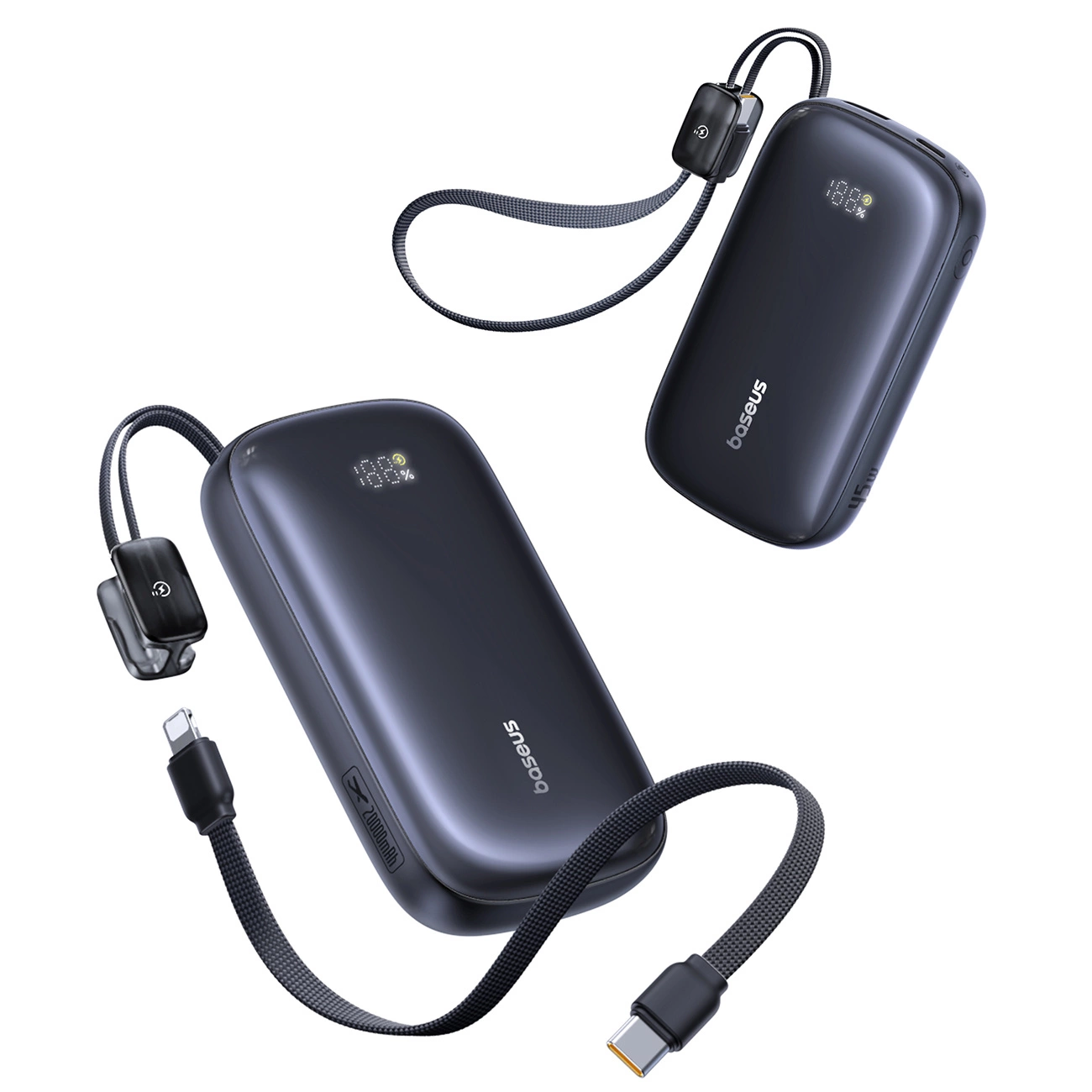 Bateria Externa Baseus EnerFill FC21 QPow 3 Ultra, 20000mAh, 45W, QC + PD, 1 x USB-A - 1 x USB-C, Preta E0027P00