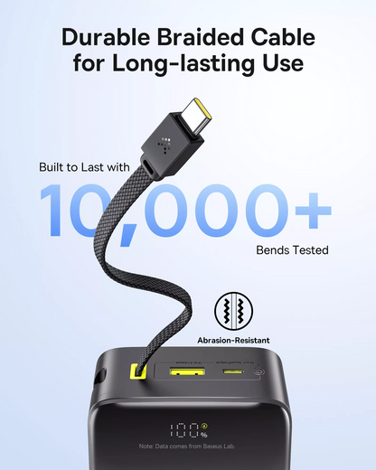 Bateria Externa Baseus EnerFill Bipow2 Pro, 30000mAh, 22.5W, QC + PD, 1 x USB-A - 2 x USB-C, Preta E0028100