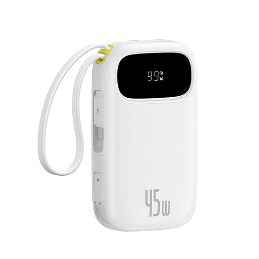 Bateria Externa Baseus EnerFill FC31, 20000mAh, 45W, QC + PD, 1 x Lightning - 1 x USB-A - 2 x USB-C, Branca E0028D01
