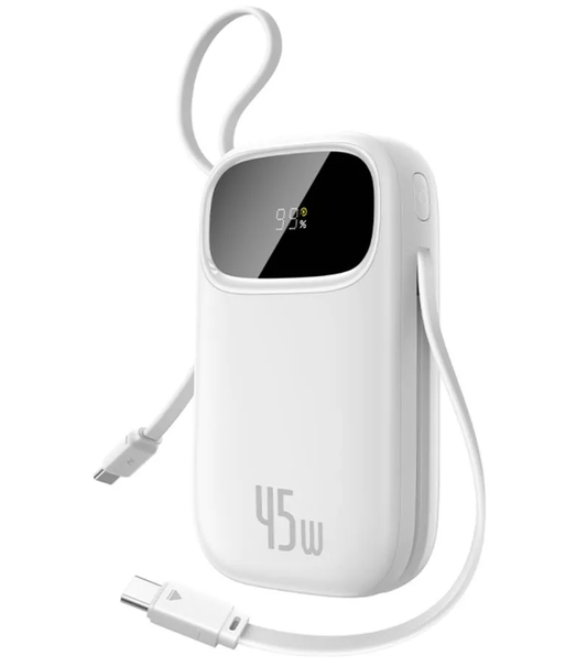 Bateria Externa Baseus EnerFill FC31, 20000mAh, 45W, QC + PD, 1 x Lightning - 1 x USB-A - 2 x USB-C, Branco P10082105213-00
