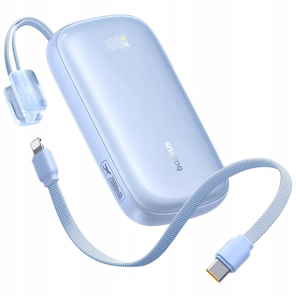 Bateria Externa Baseus EnerFill FC21 Qpow 3 Ultra, 10000mAh, 22.5W, QC + PD, 1 x USB-A - 1 x USB-C, Azul E0027L03
