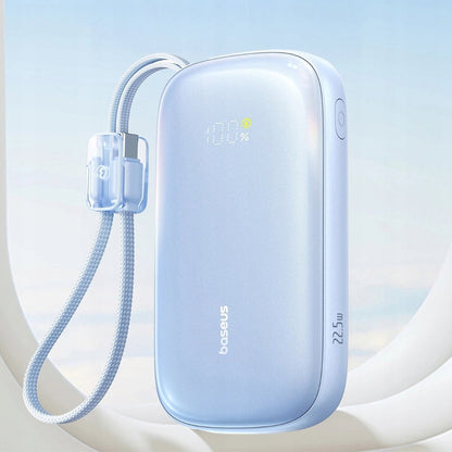 Bateria Externa Baseus EnerFill FC21 Qpow 3 Ultra, 10000mAh, 22.5W, QC + PD, 1 x USB-A - 1 x USB-C, Azul E0027L03