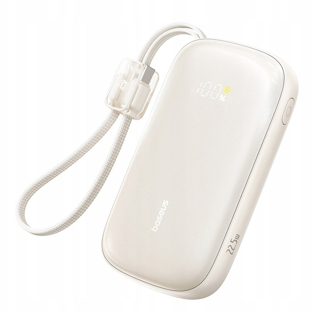 Bateria Externa Baseus EnerFill FC21 Qpow 3 Ultra, 10000mAh, 22.5W, QC + PD, 1 x USB-A - 1 x USB-C, Bege E0027L01